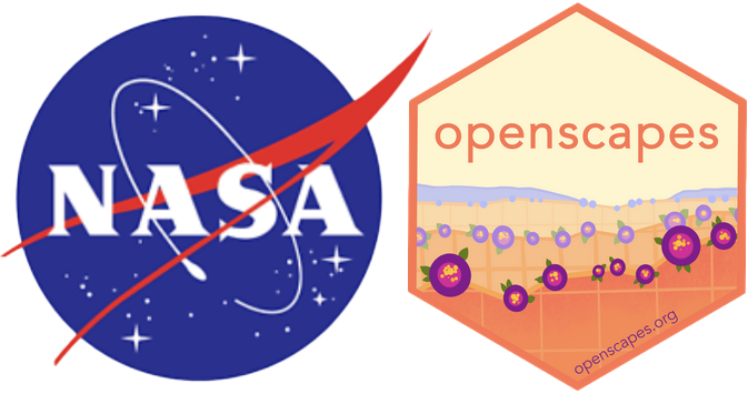 NASA logo to left of Openscapes logo