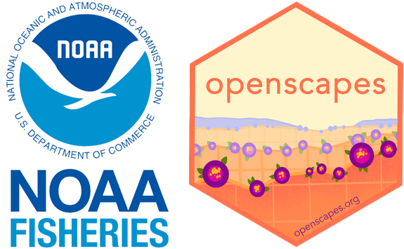 NMFS logo to left of Openscapes logo